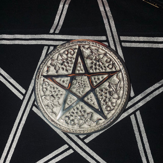 Large 6" Silver Plated Earth Pentacle
